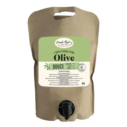 Autour du jardin:Huile d’olive vierge extra douce bio en poche souple Émile Noël - 3 L