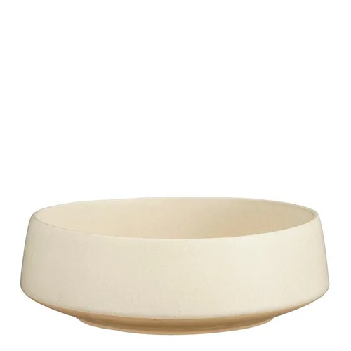 Jardin & équipement：Coupe en grès crème Nika - Ø 23 x H 8,5 cm