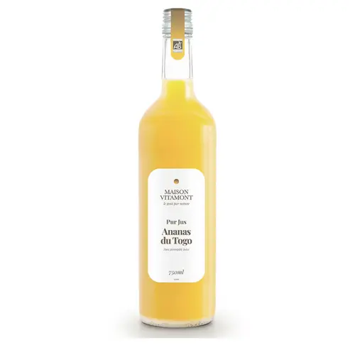 Pour donner du style à l’extérieur：Pur jus ananas du Togo bio Vitamont – 75 cl