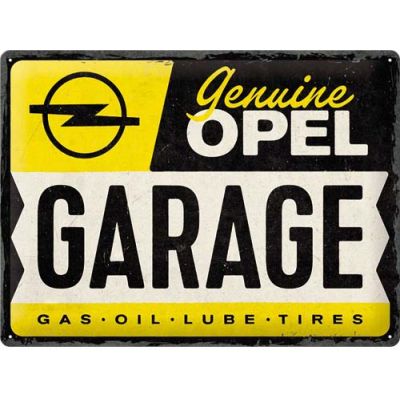 Plaque décorative en métal en relief 40 x 30 cm (Opel - Garage)