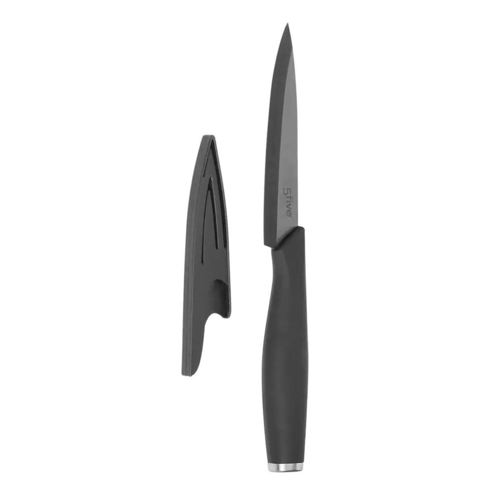 FIVE Couteau d'office & cache lame cera 20cm noir