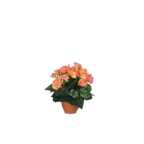 Jardin & confort:Bégonia saumon artificiel en pot Campana Terra H 25 x Ø 20 cm