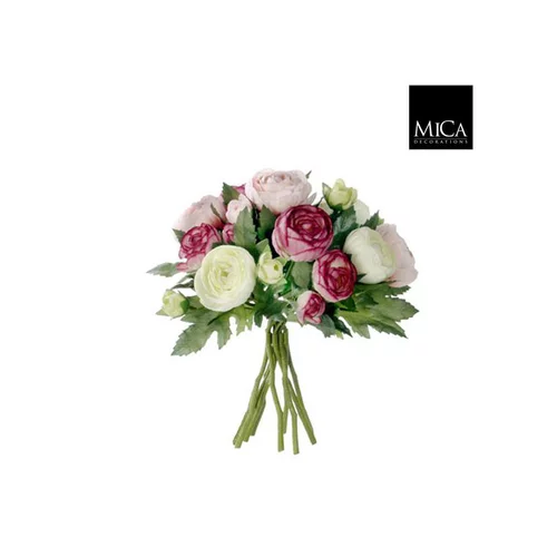 Spécial jardin:Bouquet de renoncules fleurs artificielles rose H 22 x Ø 19 cm