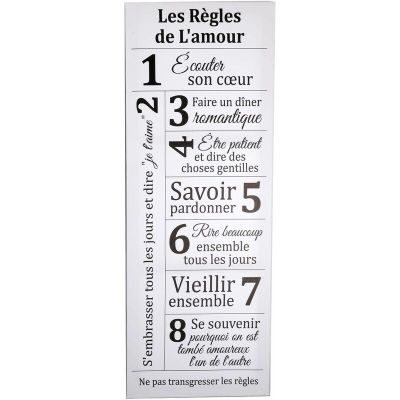 Toile décorative Règles de la famille 80x30 cm (Les règles de l'amour)