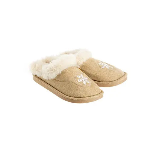 Pour compléter vos extérieurs:Mules extra douces coloris beige avec fausse fourrure - Pointure 40