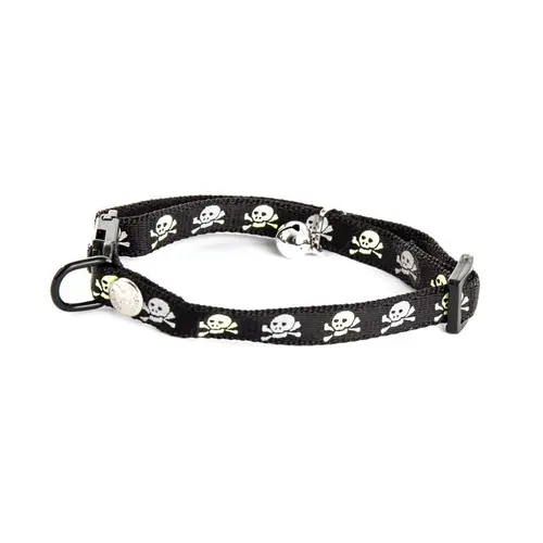 L’essentiel pour l’extérieur:Collier Tête de mort pour chat noir