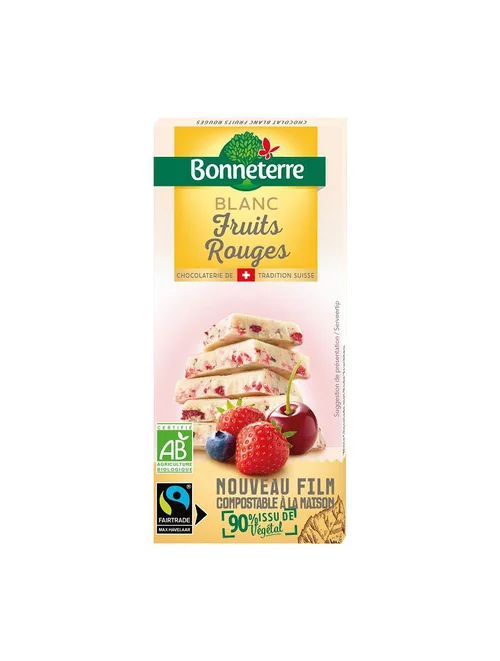 Jardin actuel：Choco blanc fruits rouges bio Bonneterre - 100 g