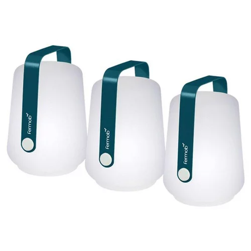 Loisirs au jardin:Lot de 3 lampes Balad coloris bleu acapulco Fermob - 12 cm