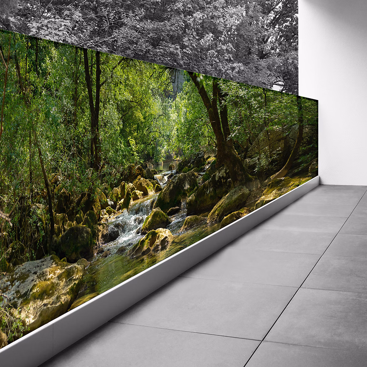Brise vue Trompe l'oeil – 120 × 390 cm, Rivière 3617689694207
