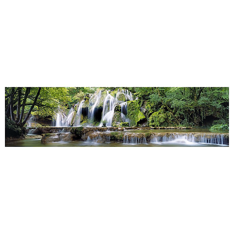 Brise vue imprimé CUISANCE paysage cascade – H.0.8 x L.3 m, 100% occultant, Made in France par Scenolia + kit de fixation offert