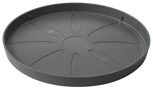 Confort au jardin：Soucoupe en plastique recyclé gris Deroma Origin Grigio - Ø 21 x H 1,9 cm