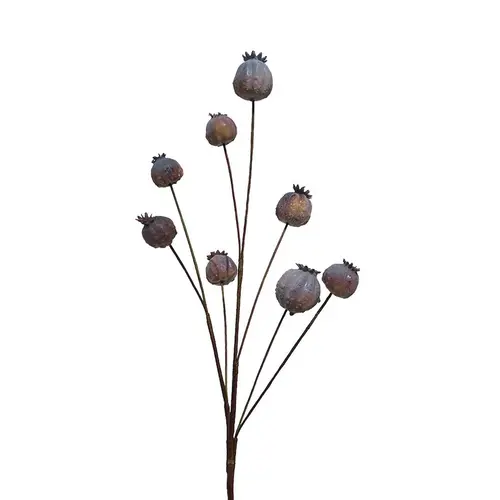 Esprit végétal:Tige de pavots pourpre en silicone Naturalys - 66 cm