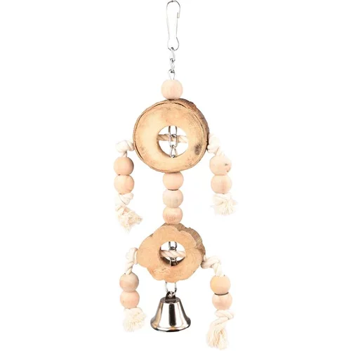 Jardin adapté:Jouet pour perroquet en bois Flamingo pendentif avec barres – 38 cm
