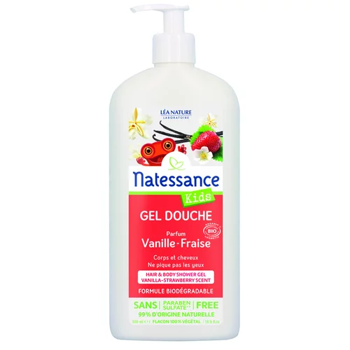 Le bon choix pour le jardin：Shampooing douche kids fraise vanille Natessance Kid 500 ml