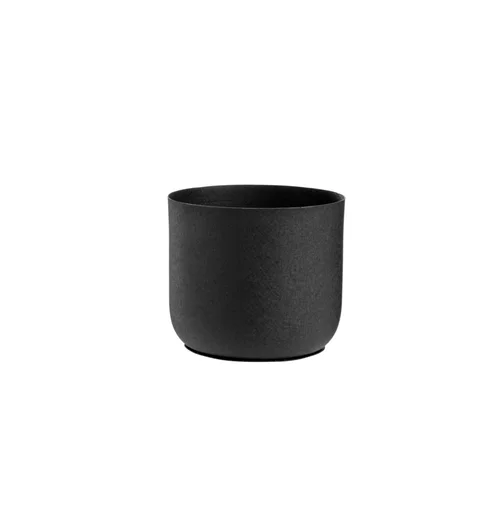 Jardin à vivre:Cache-pot en zinc coloris noir – Ø 13 x H 12,5 cm