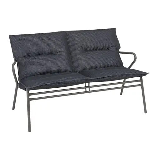 Loisirs au jardin：Canapé d'extérieur en aluminium coloris anthracite Vence BeComfort Lafuma - 123 x 69 x 70 cm