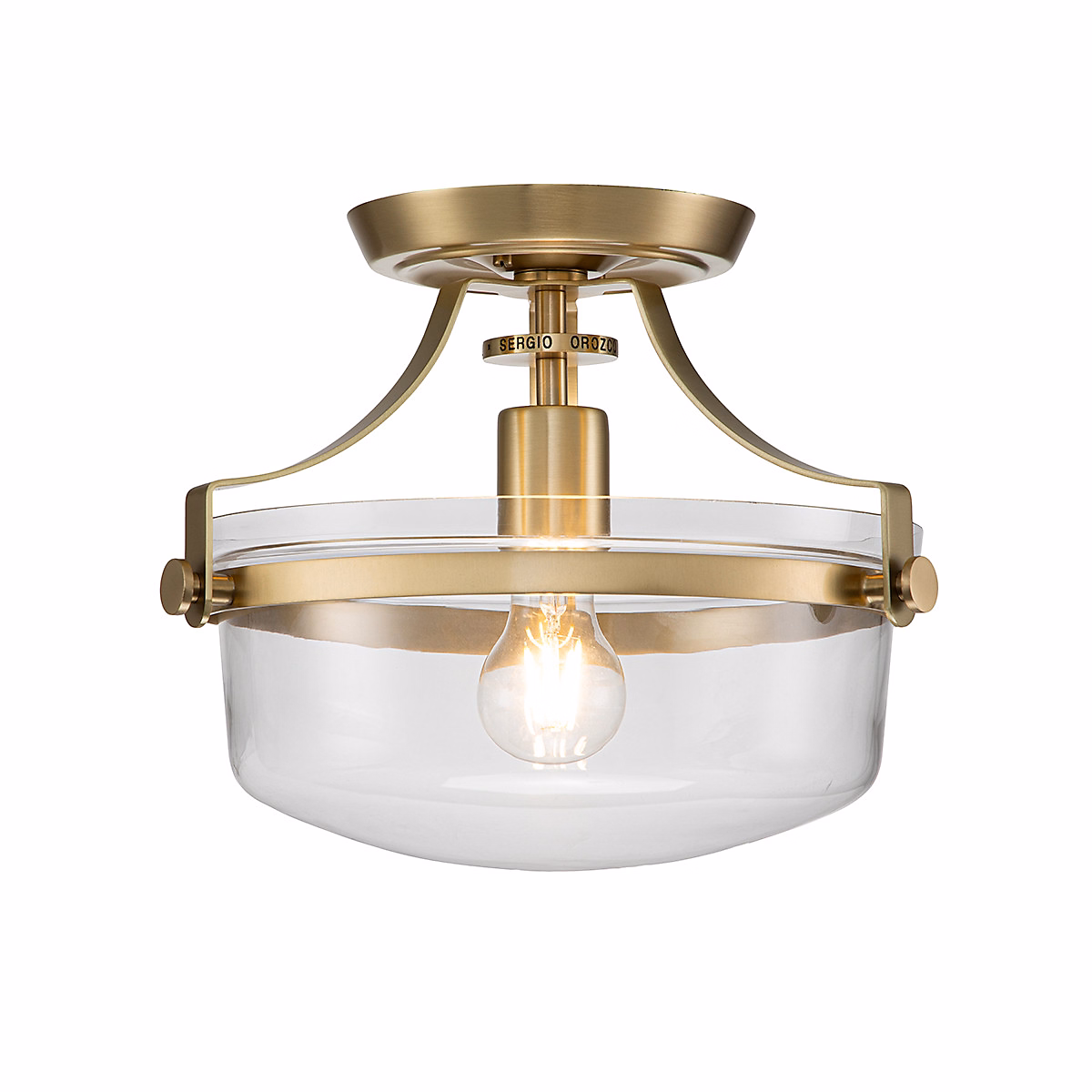 Luminaire et éclairage intérieur – Elstead Quoizel Penn Plafonnier Cylindrique Laiton Brossé