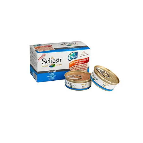 Idée extérieure：Boîte pour chat Schesir Thon + bouillon 6 x 50 g