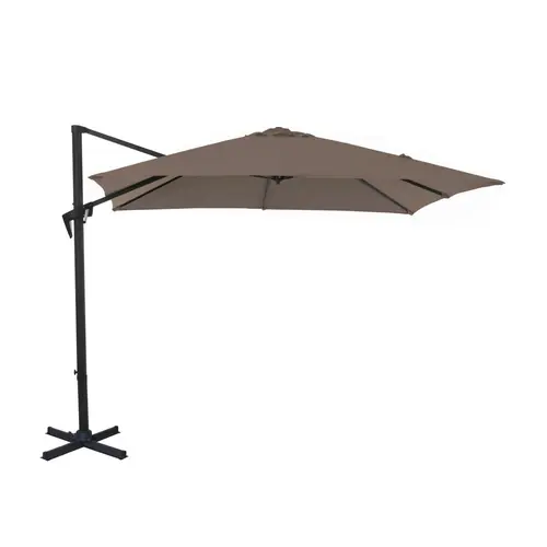 Maison & jardin：Parasol déporté à manivelle carré 2,5 m taupe