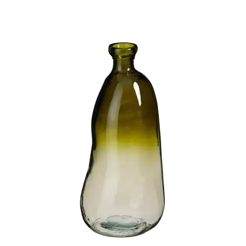 Malin pour le jardin:Vase en verre recyclé vert Organic grand modèle - Ø 22 x H 51 cm