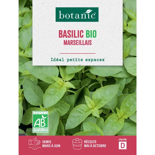 Fonctionnel au jardin:Graines de Basilic marseillais bio botanic® - graines à semer
