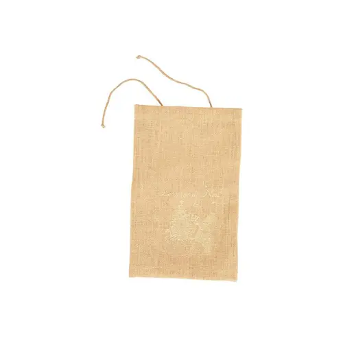 Pour embellir vos extérieurs:Pochette cadeau en jute décor Père Noël blanc - 25 x 40 cm