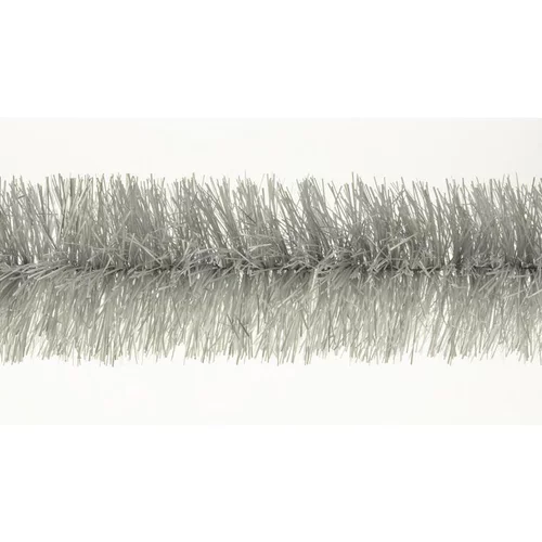 Jardin chez vous：Guirlande satin en plastique argent - 2 m