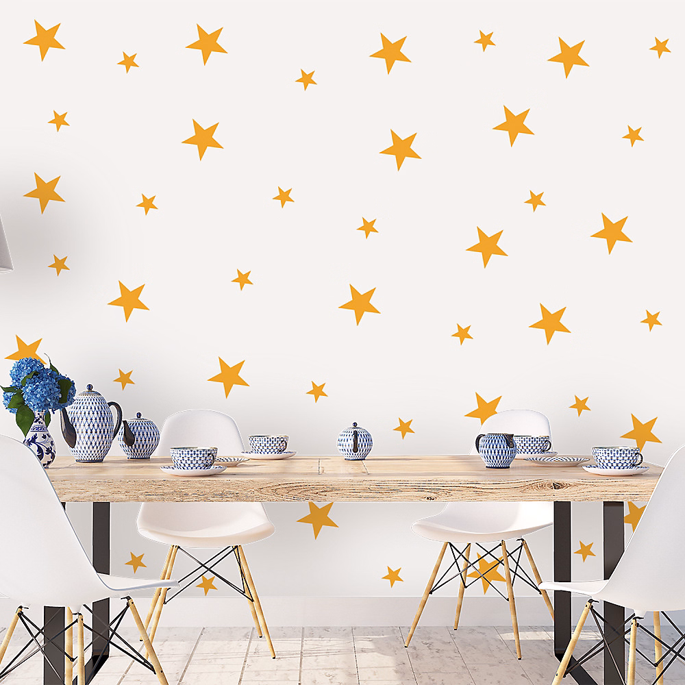 Autocollants muraux pour chambre d'enfant 63 étoiles – Ensemble d'autocollants muraux, Doré