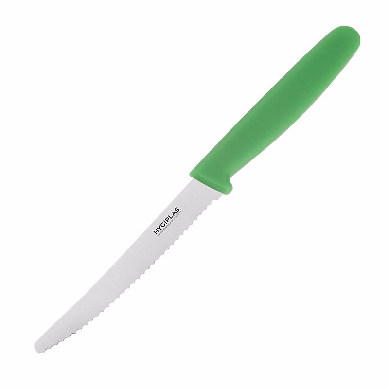 Couteau à Tomates Denté Professionnel Vert 100 mm – Hygiplas