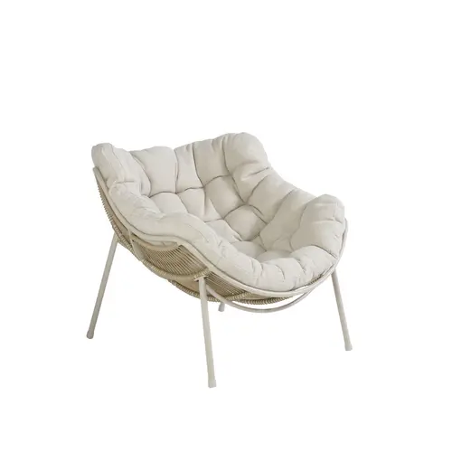 Équipement au jardin:Fauteuil relaxant coloris beige en acier Cocoon II - 114 x 96 x 83 cm