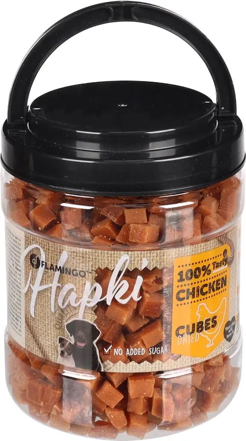 Vie au jardin：Cubes de poulet pour chien Flamingo Hapki - 750 g