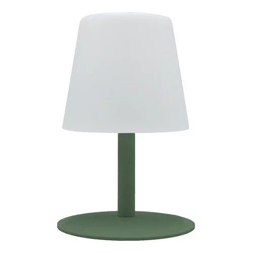 Adapté à l’extérieur:Lampe de table sans fil solaire ou USB vert olive Batimex - Ø16 x H 25 cm