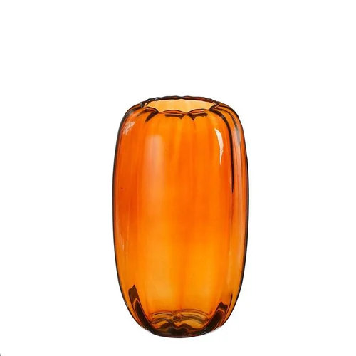 Jardin maison:Vase Ricci coloris marron en verre - Ø 15 cm