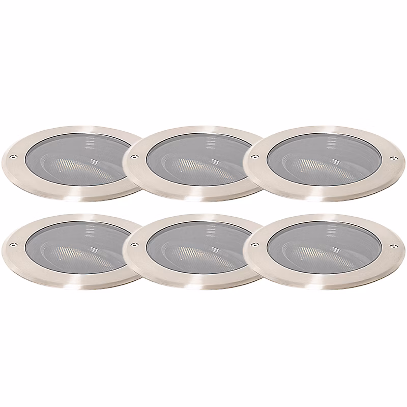 Ensemble de 6 spots encastrés acier AR111 orientables IP65 – Delux Honey