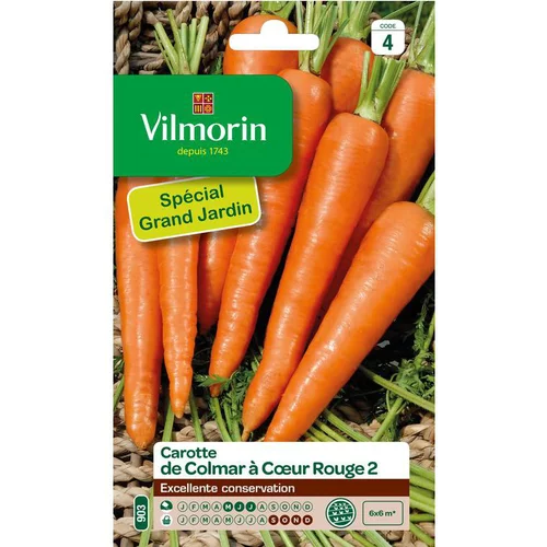 L’essentiel pour le jardin:Graines de carotte Colmar à cœur rouge Vilmorin - graines à semer