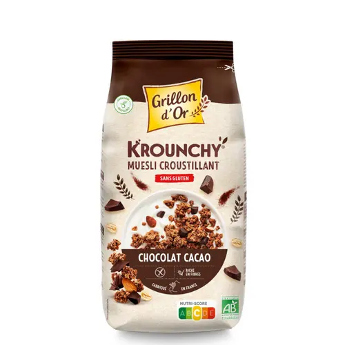 Les incontournables du jardin:Krounchy chocolat cacao sans gluten Grillon d’or - 500 g