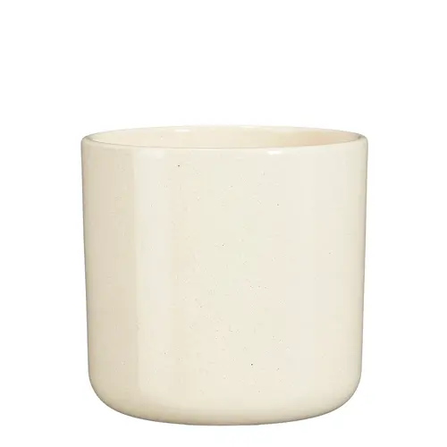 Le choix pour le jardin:Pot rond coloris beige en céramique Fedor Mica Decorations - 15 x Ø 17 cm