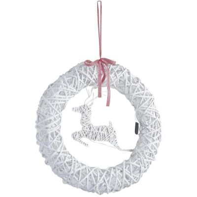 Couronne de porte cerf avec LEDs 55cm