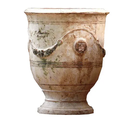 Vie dehors：Vase Anduze patine en terre cuite H 80 x Ø 66 cm