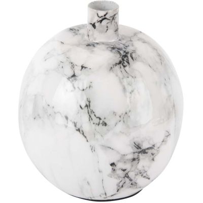 Bougeoir effet marbre 13 x 15 cm Marble (Blanc)