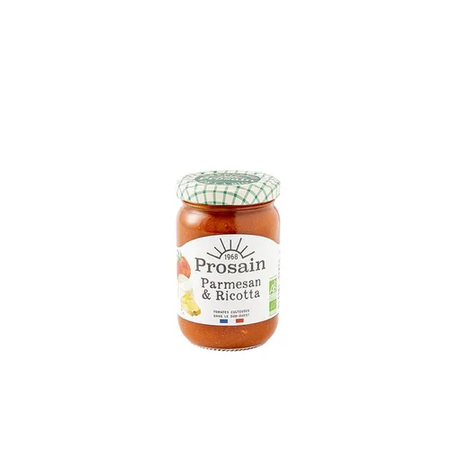 Votre allié à l’extérieur：Sauce bio parmesan & ricotta Prosain - 200 g