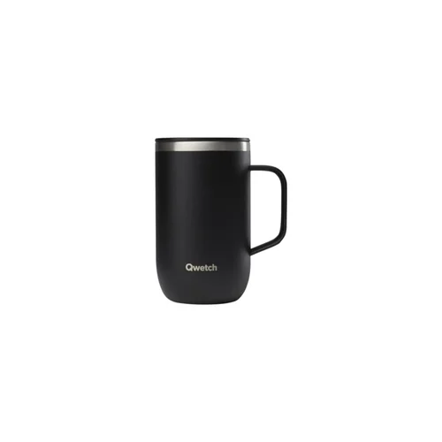 Bien pensé jardin:Mug isotherme en inox recyclé coloris noir Qwetch Matt - 470 ml