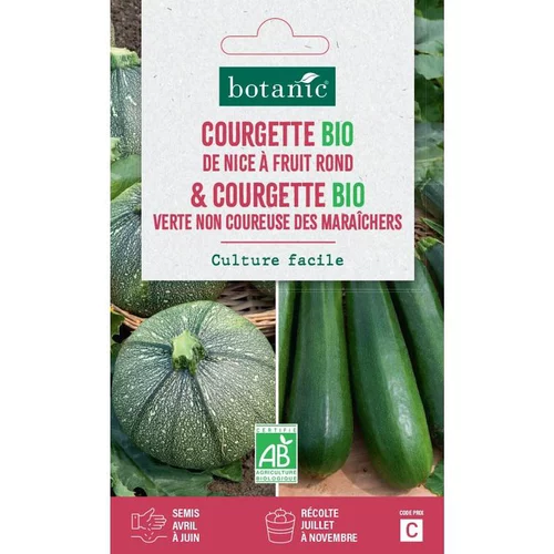 Jardin à vivre:Mélange de graines de courgette bio Nice et de courgette verte botanic® - graines à semer