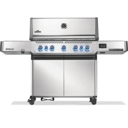 Pour tous les jours：Barbecue gaz inox Napoléon Prestige 665 connecté 5 brûleurs - 188 x 66 x 129,5 cm