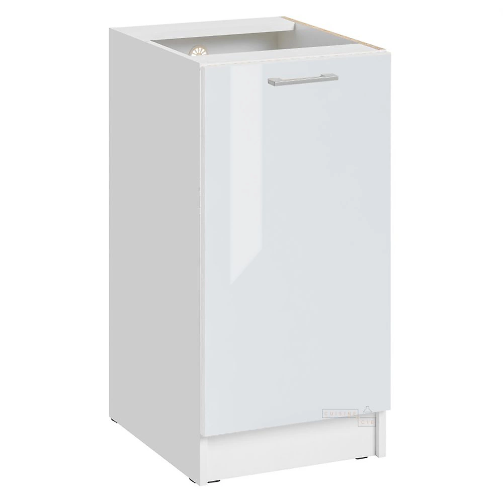 Cuisineandcie – Meuble bas de cuisine Eco Blanc Brillant 1 porte L 40 cm