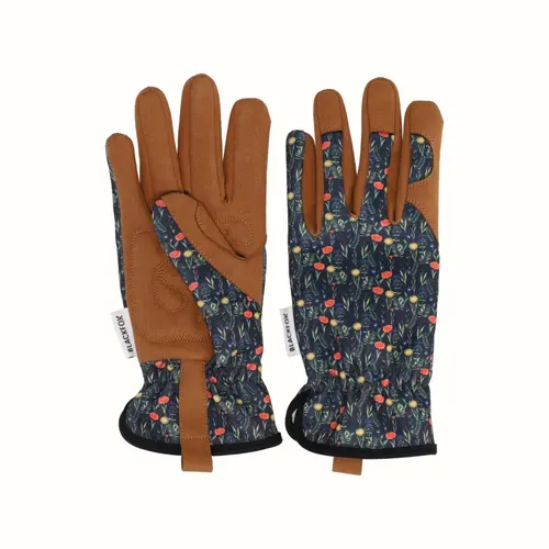 Pour vivre dehors：Gant Judy coloris bleu marine en cuir et toile Blackfox - taille 8