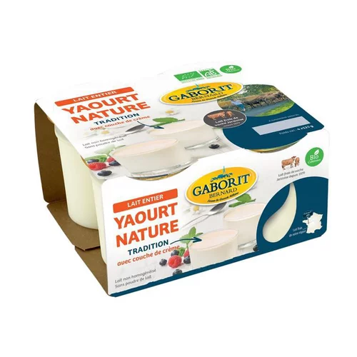 Sélection extérieur:Yaourt entier nature Gaborit - 4 x 125 g