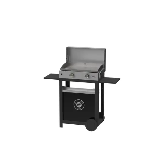 Un essentiel du jardin:Plancha gaz inox Duo Edition avec chariot Le Marquier - H 116 cm