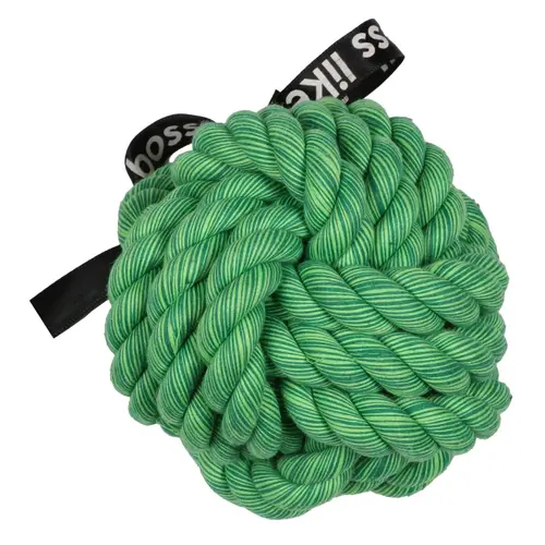 Pour un jardin plus agréable：Jouet pour chien en corde tressé coloris vert balle Bite Me Ballin - 10 x 10 x 10 cm