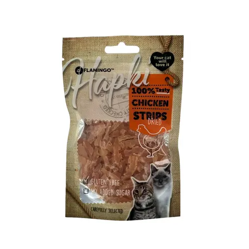 Solution pratique:Friandises pour chat Hapki lamelles de poulet Flamingo - 50 g